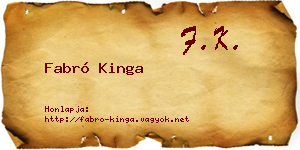 Fabró Kinga névjegykártya